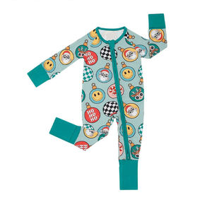 ชุดนอนเด็กอ่อนแบบซิปทำจากใยไผ่ออร์แกนิค ลายคริสต์มาส ชุดบอดี้สูทเด็กแรกเกิดแบบซิป ชุดนอนเด็ก ชุดนอนเด็กทารก - Product Image 4