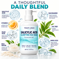 Nettoyant Visage Anti-Sébum Purifiant en Profondeur à l'Acide Salicylique, Vitamine C et Arbre à Thé, Sans Sulfate, Marque Blanche OEM