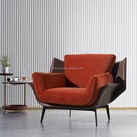 Fauteuil de salon moderne en velours écologique avec structure métallique pour salon, chambre et bureau à domicile
