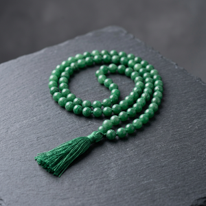 Cuentas de Oración de Cristal Verde, 99 Cuentas, Tasbeeh, Forma Irregular Pulida, Tema Budista, Artesanía de Piedra Hecha a Mano Ecológica - Product Image 2
