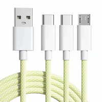 Câble de chargement multiple 3 en 1 Câble de chargement rapide 20W Câble de données USB android Pour téléphone/Type-C/Android