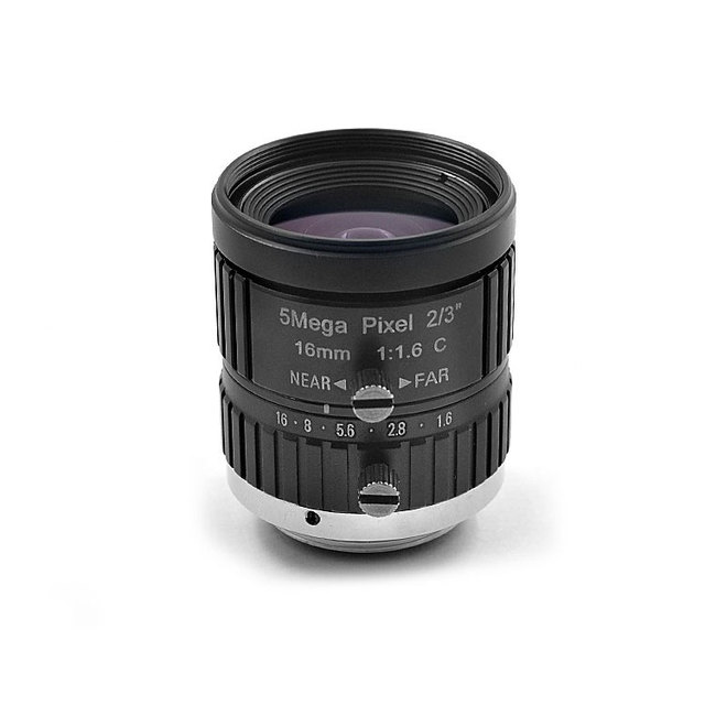 EFL 16mm 5MP C Mount Industrial Camera Lens for 1/1.8" 1/2" 2/3" Sensor CCTV Camera Manual Iris Telephoto Machine Vision Lens