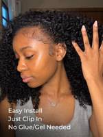 Perruque Afro Bouclée 3-en-1 avec Cordon de Serrage et Bandeaux à Clipser, Cheveux Humains Remy Grade Coily Sans Colle, Cheveux Vietnamiens Bruts
