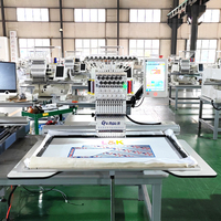 Nouvelle machine à broder industrielle informatisée Gensen à tête unique, 1200 tr/min, 12/15 aiguilles, moteur pour broder les logos de casquettes, les t-shirts et les chapeaux