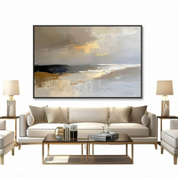 Peinture à l'huile abstraite 100% faite à la main sur toile, paysage marin, art mural pour la décoration de la maison et du salon