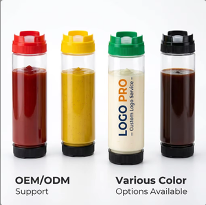 16oz Custom Logo BPA Free Food Grade PE Durable Stackable Squeeze <b>Bottle</b> with <b>Flip</b> <b>Top</b> Lid for Chilli Hot Sauce & Ketchup - Product Image 4