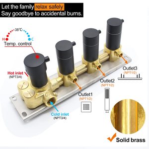 Grand système <span class=keywords><strong>de</strong></span> <span class=keywords><strong>douche</strong></span> <span class=keywords><strong>de</strong></span> salle <span class=keywords><strong>de</strong></span> bain <span class=keywords><strong>de</strong></span> luxe 20 x <span class=keywords><strong>40</strong></span> pouces en laiton poli, avec robinets thermostatiques, jets <span class=keywords><strong>de</strong></span> massage, montage mural et <span class=keywords><strong>douche</strong></span> encastrée - Product Image 5