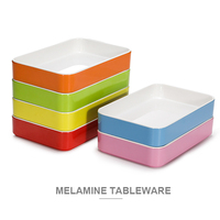 Vente en gros Offre Spéciale moderne camping plateau alimentaire coloré en mélamine rôti mélamine marmite assiettes à viande plateau rectangulaire service alimentaire