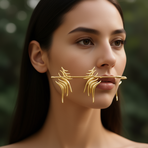 Fine Dangle Earrings PVD Gold Plated 316L Stainless Steel Sustainable Resistant Jewelry - Product Image 3