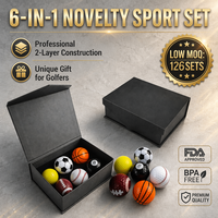 Juego de 6 Pelotas de Golf con Diseño Deportivo Novedoso, Personalizadas con Impresión, de 2 Capas, para Práctica, Regalo Empresarial, Souvenir Corporativo