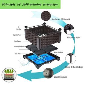 <span class=keywords><strong>Jardinière</strong></span> avec trous de drainage, bacs surélevés en <span class=keywords><strong>plastique</strong></span> pour légumes, fleurs, jardins, extérieur, pour patio, terrasse, balcon - Product Image 4