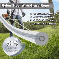 Fil de coupe en acier de 3,0 mm x 15 m pour débroussailleuse, ligne de coupe ronde, accessoires pour coupe-herbe