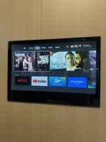 Televisor Inteligente Negro de 27 Pulgadas para Baño, Televisor Resistente al Agua con Android 11.0 para Hotel/Cocina, Altavoces Integrados, Wi-Fi y Bluetooth