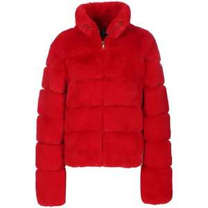 High Quality Red Puffer <b>Jacket</b> Stand Collar <b>Zipper</b> Closure Thick Winter Casual Short Unisex Coat - Product Image 2