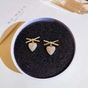 Hot sale jewelry KYED0664 wholesale exquisite heart shape small zircon women's earring