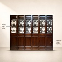 Sasee Meilleur Prix Cloison Mobile en Bois Massif Pliable Imperméable Style Chinois avec Design Sculpté Fait Main pour Salon