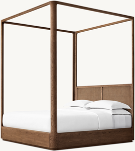 Hand Made Modern Natural Solid Wood Headboard Luxury Royal <strong>Queen</strong> <strong>Bed</strong> <strong>Frame</strong> <strong>Canopy</strong> - Product Image 3