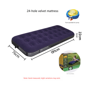 Colchón Inflable de Aire para Exteriores, Plegable, Engrosado, con 24 Orificios, para Acampar y Uso Doméstico, Cama Inflable con Doble Flocado y Bomba Eléctrica - Product Image 6