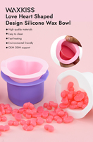 Waxkiss échantillon gratuit épilation cire utiliser un seul amour en forme de coeur Silicone cire fondants Pots beauté Spa Salon à vendre