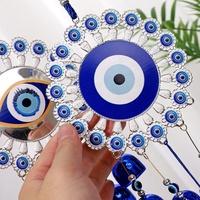 Oeil de démon turc pendentif bleu mauvais œil tenture murale pendentif décor métal vent carillon pour la maison jardin cadeau décoration