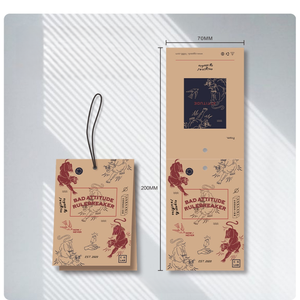 맞춤형 350gsm 중간 접기 크래프트 종이 의류 지속 가능한 브랜드 라벨 풀 컬러 인쇄 의류 태그 - Product Image 5