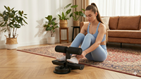 Appareil de fitness multifonctionnel réglable en fonte avec double ventouse pour abdominaux, rouleau abdominal et entraînement de la taille, idéal pour la maison et la gym