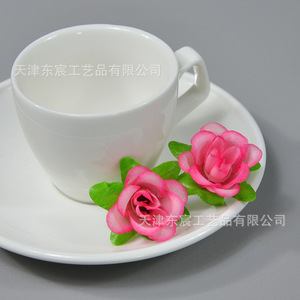 Bouquets de roses artificielles Dongchen Crafts, 3 cm, rouge vif, fleurs en soie pour décorations de mariage et travaux manuels DIY - Product Image 3