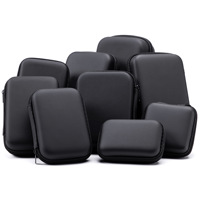 Sac de rangement et boîte pour disque dur portable en EVA durable et réutilisable avec fermeture éclair, pour câbles de données numériques et emballages de chargeurs