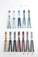 Cuchillo Mariposa de Entrenamiento para Halloween, Cuchillo de Plástico Plegable de Fantasía, Cuchillo Mariposa Transparente Seguro para Práctica