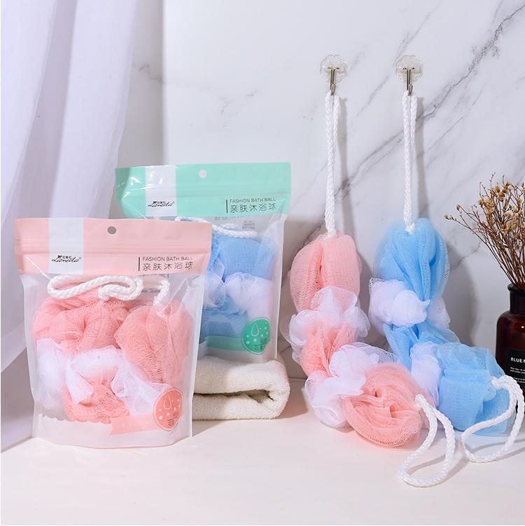 LMLTOP Soft Bubble Shower Ball Sponge Custom Logo Bath Sponge Body Scrub Exfoliating Remover Bath Ball C068