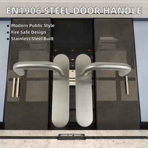 Manija de Puerta Moderna de Acero Inoxidable EN1906 para Hotel con Placa Trasera, Resistente al Fuego y 5 Años de Garantía - Product Image 2