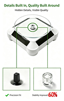 Nouveau présentoir solaire doré amélioré avec support rotatif à 360 degrés