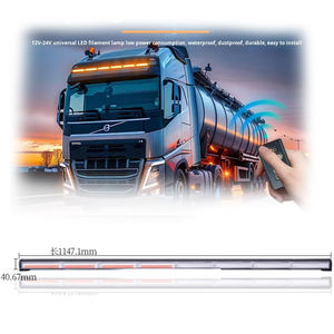 COB <strong>LED</strong> <strong>Amber</strong> Truck Safety Signal Front <strong>Grille</strong> Warning <strong>Light</strong> Bar Surface Mount Head Strobe Emergency <strong>Light</strong> for Cars &amp; Trucks - Product Image 1