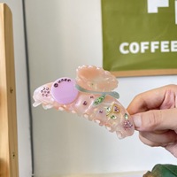 Nouvelle carte de luxe artisanale en acétate, motif fleur diamantée rose, simple, légère, écologique, sensation haut de gamme, délicate, motif requin