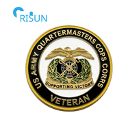 Décapsuleur commémoratif personnalisé avec médaillon de veteran du Corps des Quartermasters et pièce de défi personnalisée du Quartermaster