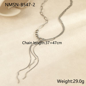 Роскошное колье из нержавеющей стали с длинной кисточкой, цепочка с кубинскими звеньями, модное золотое ожерелье, ювелирные изделия для женщин - Product Image 5