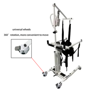 Sit-to-stand elettrico per sedia a rotelle con imbracatura per paziente regolabile in altezza - Product Image 4