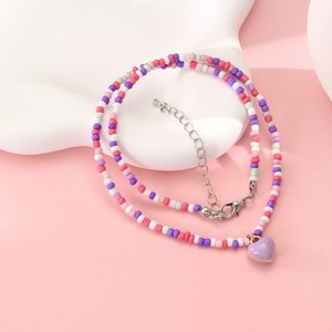 <b>Candy</b> Color Heart Seed Bead <b>Necklace</b> Handmade Beaded Jewelry Gift For Women Girls Fashion Accessory - Product Image 4