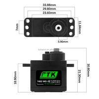 Moteur numérique sans noyau PTK7452MG-D 9g, servo à engrenages métalliques, modèle DIY, servo pour avion, hélicoptère télécommandé F3P, aile fixe RC