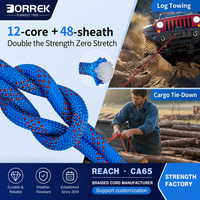 Corde statique d'arboriste 3/8 pouce 48 brins 9000 lbs MBS en polyester pour l'escalade d'arbres, le tirage, la balançoire, la navigation, la rigging et le camping