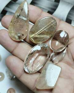 Quartz rutile doré naturel authentique facetté pour la fabrication de bijoux, projets de bricolage, bagues, colliers, bracelets, poli, personnalisé - Product Image 1