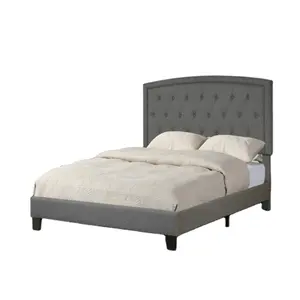 High Headboard Modern King Standard Bed Frame Wood Beds Solid Wood Upholstered Bed Furniture Super Design Bedroom Furniture