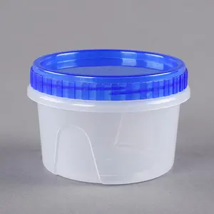 Keuken Essentiële Aangepaste Kleur Luchtdichte Vaatwasser Veilig 400Ml Plastic Voedsel Rond Draai Deksel Deli Container Met Schroefdeksel