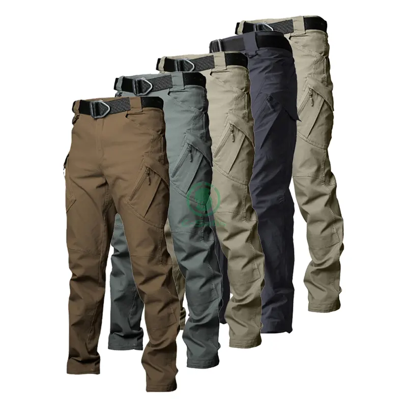 Mannen Slim-Fit Stretch Tactische Cargo Broek Streetwear Katoen Gescheurde Decoratie Casual Stijl Geweven Outdoor Cargo Broek Heren