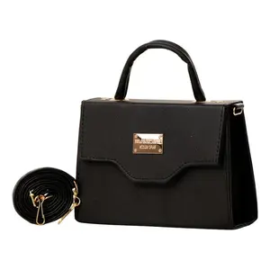 Bolso Bandolera Fana Spectacular Leonor Negro, Estilo Vintage, Cierre de Cremallera, Correa de Cadena, Detalle de Remaches - Product Image 1