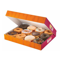 Boîtes en papier kraft rose de luxe en gros, pliables et personnalisées, en carton plat pour boulangerie, donuts, pâtisseries, pain, gâteaux, mochi, sushis et aliments