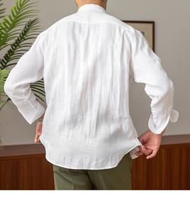 Camicia da <span class=keywords><strong>uomo</strong></span> Casual da <span class=keywords><strong>uomo</strong></span> <span class=keywords><strong>in</strong></span> cotone a manica lunga camicetta di <span class=keywords><strong>lino</strong></span> <span class=keywords><strong>abbigliamento</strong></span> oversize da <span class=keywords><strong>uomo</strong></span> pura camicia di <span class=keywords><strong>lino</strong></span> 100% per gli uomini - Product Image 3