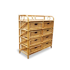 Estante de ratán Natural de alta calidad, estante de almacenamiento con 8 cajones, mobiliario original, artesanía de Japón - Product Image 1