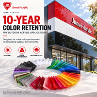 Plaque acrylique coulée Jumei, couleurs variées, 1220*2440mm, 2050*3050mm, épaisseur 3mm, 5mm, panneau PMMA pour signalétique publicitaire