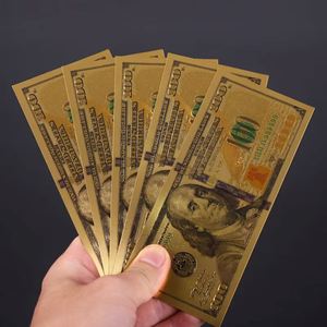 Billete de Dólar Chapado en Oro de 24k - Billetes Falsos de Dólar Europeo, Canadiense, Personalizados, Australiano, Libra Esterlina del Reino Unido - Dinero para Fondo de Fotografía - Product Image 5